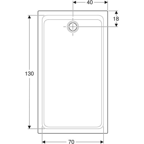 Immagine di Geberit MELUA piatto doccia rettangolare, L.80 P.140 cm, colore bianco finitura opaco 00095800777G