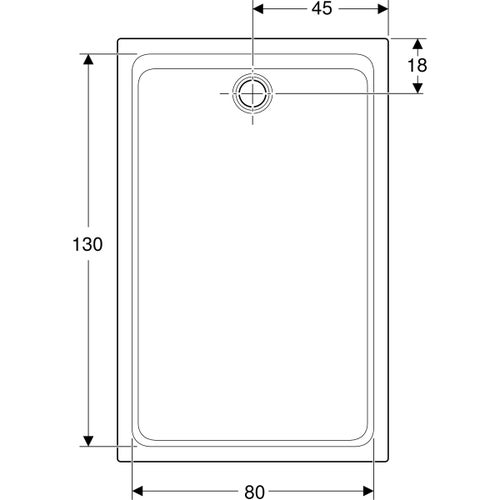Immagine di Geberit MELUA piatto doccia rettangolare, L.90 P.140 cm, colore bianco finitura opaco 00097600777G