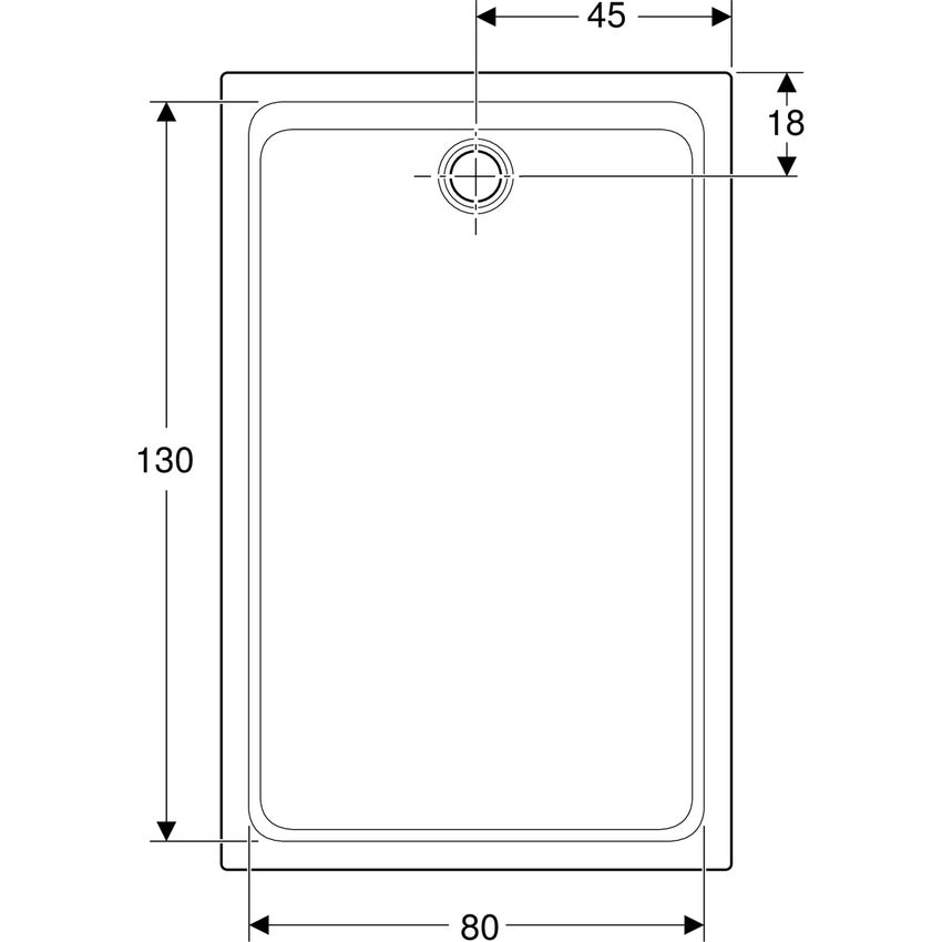 Immagine di Geberit MELUA piatto doccia rettangolare, L.90 P.140 cm, colore bianco finitura opaco 00097600777G