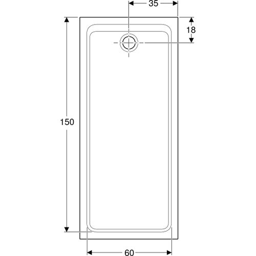 Immagine di Geberit MELUA piatto doccia rettangolare, L.70 P.160 cm, colore bianco finitura opaco 00094600777G