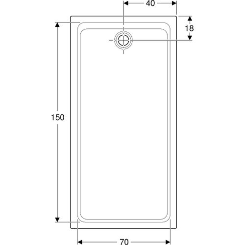 Immagine di Geberit MELUA piatto doccia rettangolare, L.80 P.160 cm, colore bianco finitura opaco 00096100777G