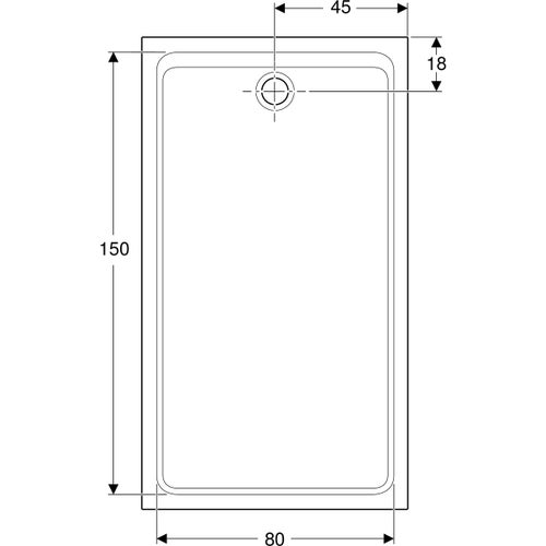 Immagine di Geberit MELUA piatto doccia rettangolare, L.90 P.160 cm, colore bianco finitura opaco 00097900777G