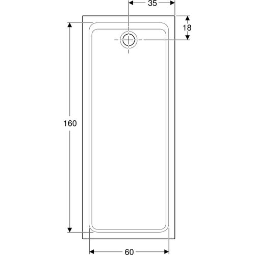 Immagine di Geberit MELUA piatto doccia rettangolare, L.70 P.170 cm, colore bianco finitura opaco 00094900777G