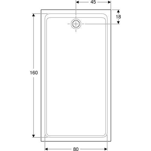 Immagine di Geberit MELUA piatto doccia rettangolare, L.90 P.170 cm, colore bianco finitura opaco 00098200777G