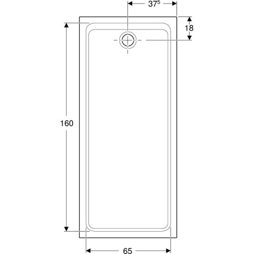 Immagine di Geberit MELUA piatto doccia rettangolare, L.75 P.170 cm, colore bianco finitura opaco 00099100777G