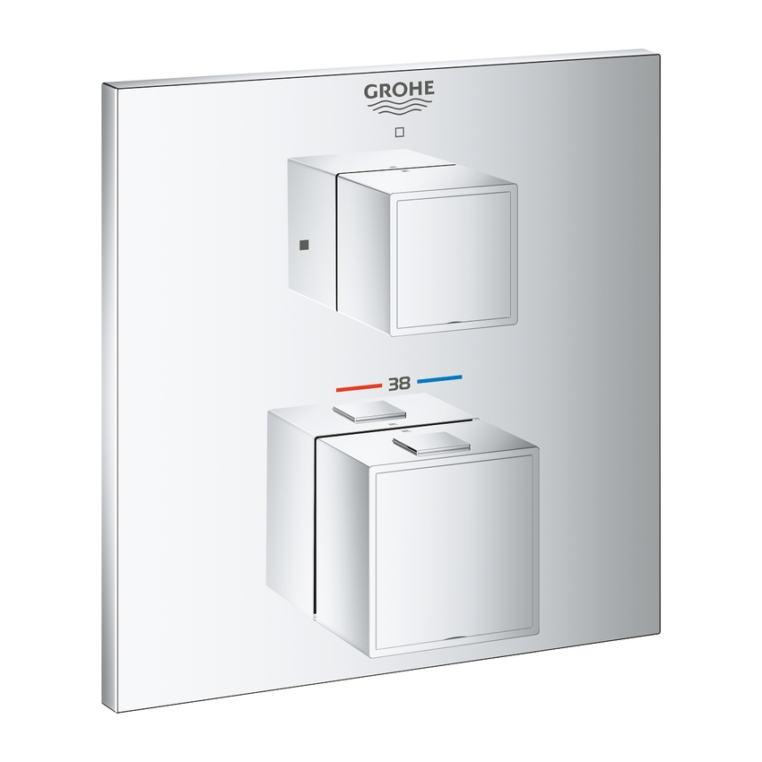 Immagine di Grohe GROHTHERM CUBE miscelatore termostatico a 1 via, finitura cromo 24153000