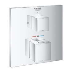 Immagine di Grohe GROHTHERM CUBE miscelatore termostatico doccia a 2 vie con deviatore, finitura cromo 24154000