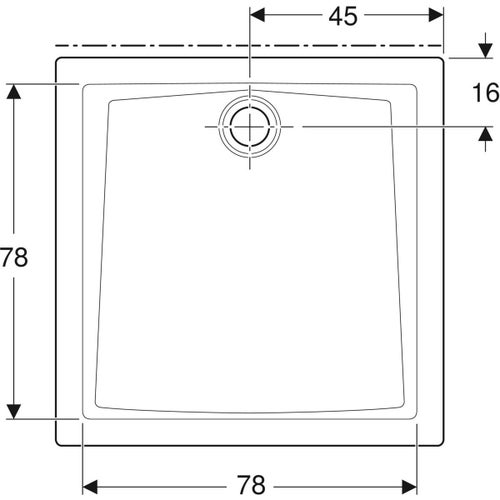 Immagine di Geberit 60 piatto doccia quadrato 90 cm, colore bianco finitura lucido 550.029.00.1