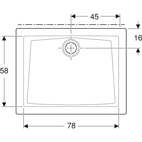 Immagine di Geberit 60 piatto doccia rettangolare L.90 P.70 cm, colore bianco finitura lucido 550.053.00.1