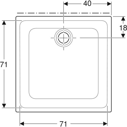 Immagine di Geberit 45 piatto doccia quadrato 80 cm, colore bianco finitura lucido 550.048.00.1