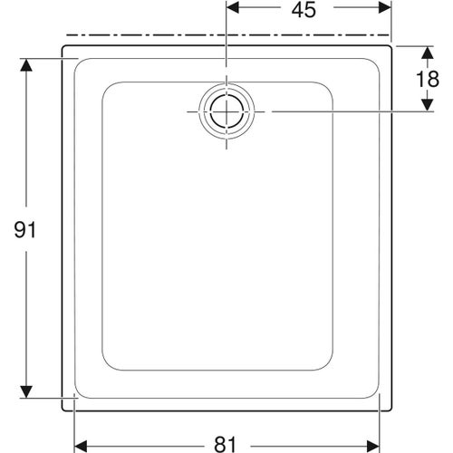 Immagine di Geberit 45 piatto doccia rettangolare L.90 P.100 cm, colore bianco finitura lucido 550.064.00.1
