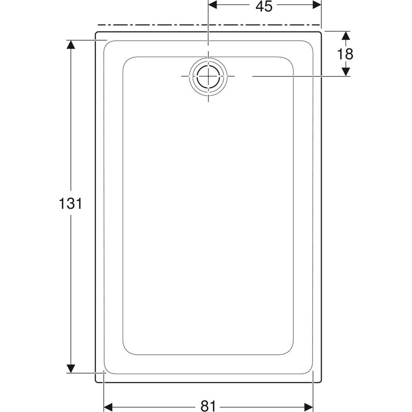 Immagine di Geberit 45 piatto doccia rettangolare L.90 P.140 cm, colore bianco finitura lucido 550.068.00.1