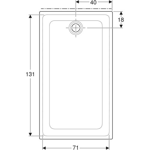 Immagine di Geberit 45 piatto doccia rettangolare L.80 P.140 cm, colore bianco finitura lucido 550.067.00.1