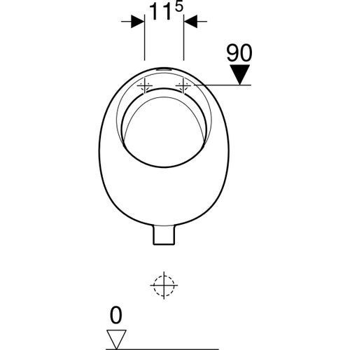 Immagine di Geberit RENNA orinatoio con entrata acqua dall'alto e scarico verso il basso, colore bianco finitura lucido 500.830.00.1