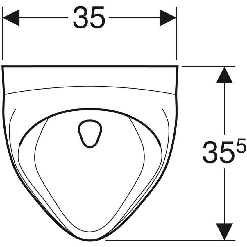 Immagine di Geberit BLAGNAC orinatoio con entrata d'acqua posteriore e scarico posteriore, con brida di risciacquo, colore bianco finitura lucido 00359000000100