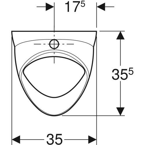 Immagine di Geberit BLAGNAC orinatoio con entrata d'acqua dall'alto e scarico verso il basso, con brida di risciacquo, colore bianco finitura lucido 00358000000100