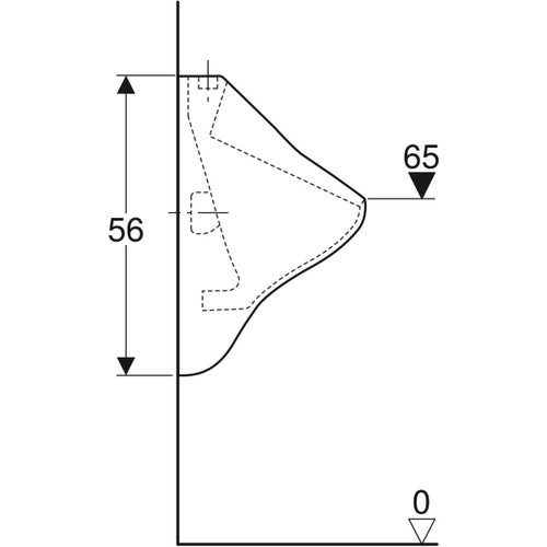 Immagine di Geberit BLAGNAC orinatoio con entrata d'acqua dall'alto e scarico verso il basso, con brida di risciacquo, colore bianco finitura lucido 00358000000100