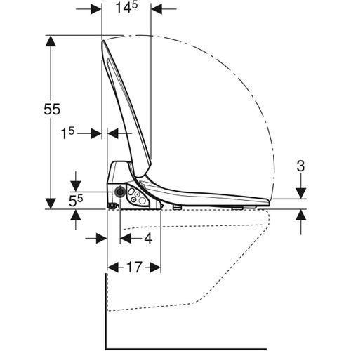Immagine di Geberit AQUACLEAN 4000 sedile con funzione bidet e chiusura ammortizzata, colore bianco 146.130.11.1