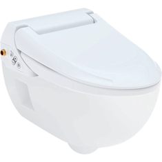 Immagine di Geberit AQUACLEAN 4000 vaso sospeso, senza brida, sedile con funzione bidet e chiusura ammortizzata, colore bianco 146.135.11.1