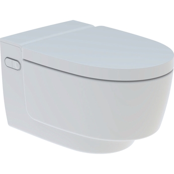 Immagine di Geberit AQUACLEAN MERA COMFORT vaso sospeso, senza brida, completo di sedile con funzione bidet a chiusura ammortizzata, colore bianco finitura lucido 146.210.11.1