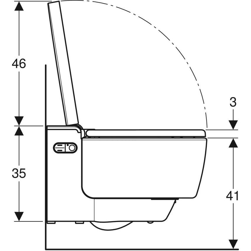 Geberit 146.210.21.1 AQUACLEAN MERA COMFORT vaso sospeso, senza