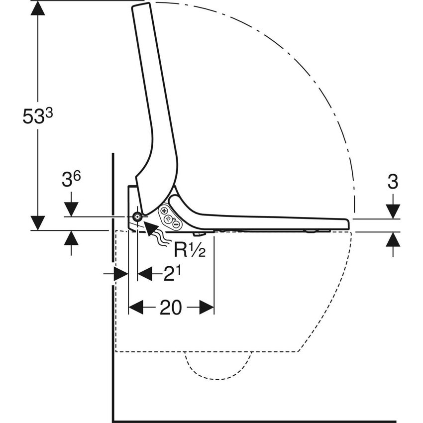 Immagine di Geberit AQUACLEAN TUMA COMFORT sedile con funzione bidet e chiusura ammortizzata, colore bianco con cover colore bianco 146.270.11.1