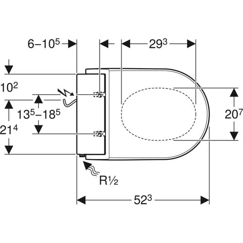 Immagine di Geberit AQUACLEAN TUMA COMFORT sedile con funzione bidet e chiusura ammortizzata, colore bianco con cover colore bianco 146.270.11.1