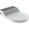 Immagine di Geberit AQUACLEAN TUMA COMFORT sedile con funzione bidet e chiusura ammortizzata, colore bianco con cover colore nero finitura vetro lucido 146.270.SJ.1