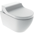 Immagine di Geberit AQUACLEAN TUMA COMFORT vaso sospeso, senza brida, completo di sedile con funzione bidet e chiusura ammortizzata, colore bianco 146.290.11.1