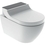 Immagine di Geberit AQUACLEAN TUMA COMFORT vaso sospeso, senza brida, completo di sedile con funzione bidet e chiusura ammortizzata, colore bianco con cover colore nero finitura vetro lucido 146.290.SJ.1