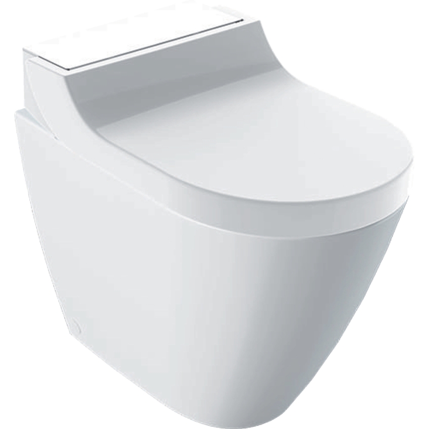 Immagine di Geberit AQUACLEAN TUMA CLASSIC vaso a pavimento, senza brida, completo di sedile con funzione bidet a chiusura ammortizzata, colore bianco 146.320.11.1