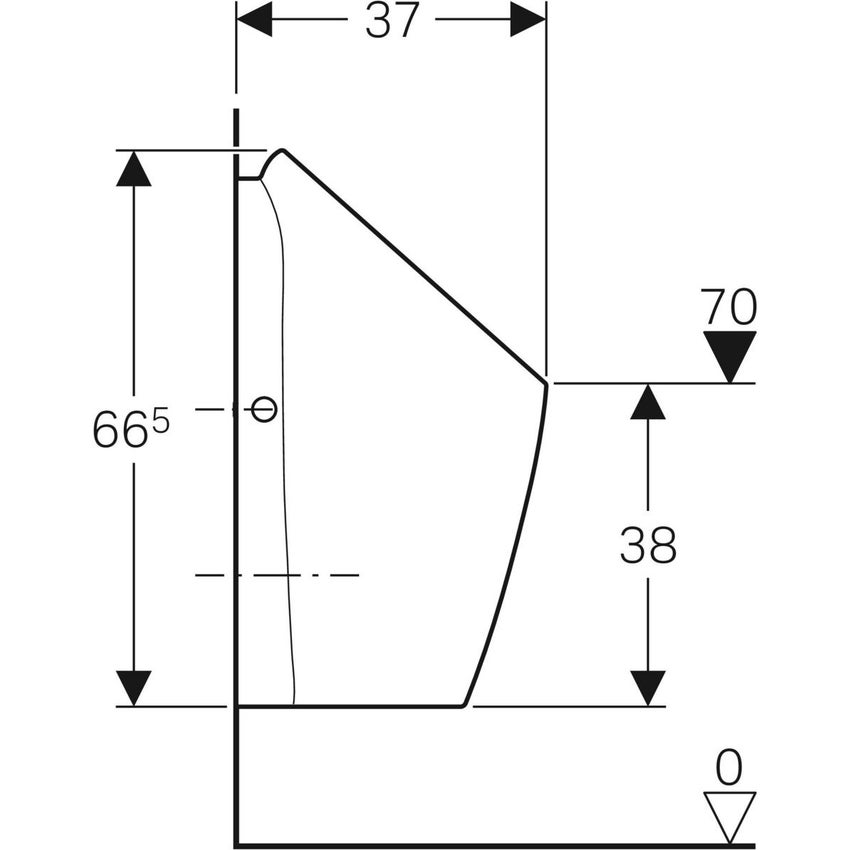 Immagine di Geberit PREDA orinatoio con funzionamento senza acqua, colore bianco finitura lucido 116.071.00.1