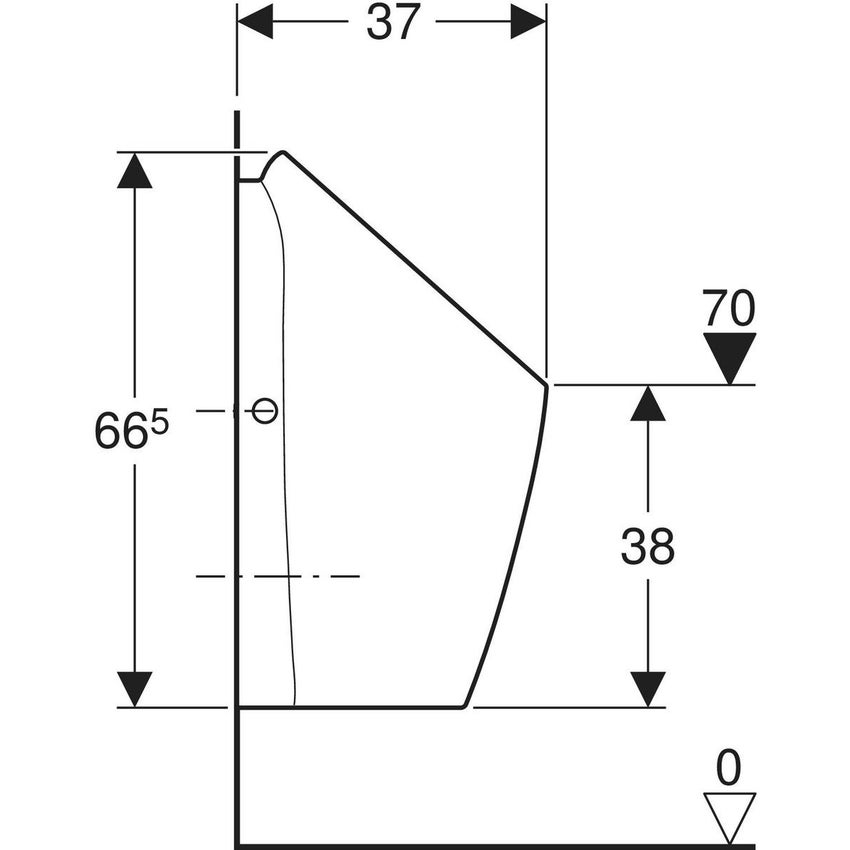 Immagine di Geberit PREDA orinatoio per comando da incasso, colore bianco finitura lucido 116.070.00.1