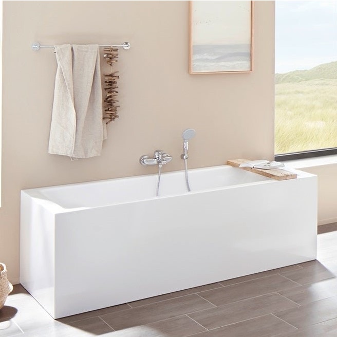 Immagine di Kaldewei MEISTERSTÜCK CONODUO 2 vasca con rivestimento smaltato su 3 lati L.170 P.75 cm con colonna di scarico KA 4080, colore bianco alpino 201840803001