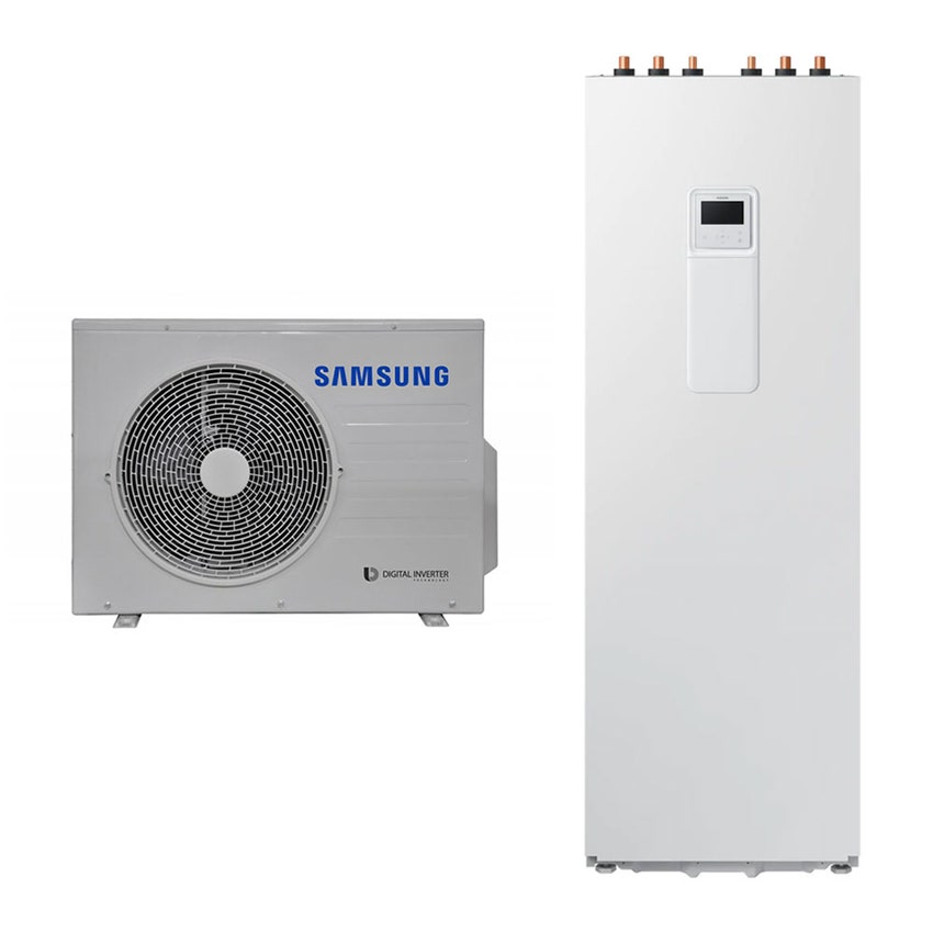 Immagine di Samsung EHS SPLIT R32 Sistema integrato composto da pompa di calore Inverter 4.4 kW e sistema ClimateHub 260 litri per riscaldamento, raffrescamento e produzione ACS AE040RXEDEG/EU+AE260RNWSEG/EU