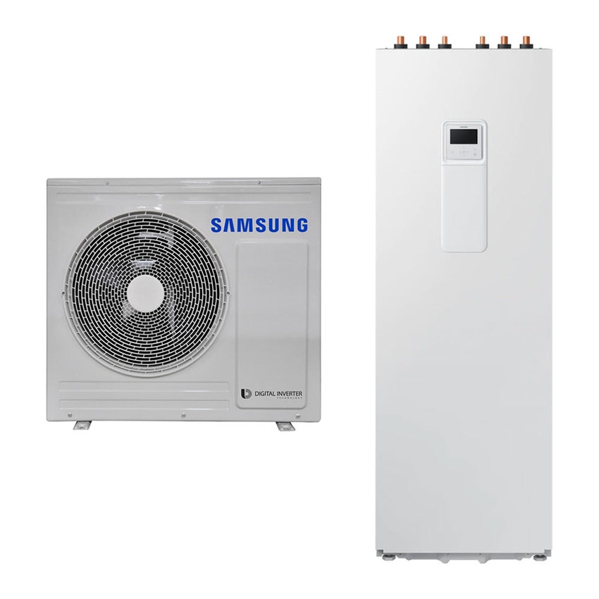 Immagine di Samsung EHS MONO R32 Sistema integrato composto da pompa di calore Inverter 5 kW e sistema ClimateHub 200 litri per riscaldamento, raffrescamento e produzione ACS AE050RXYDEG/EU+AE200RNWMEG/EU