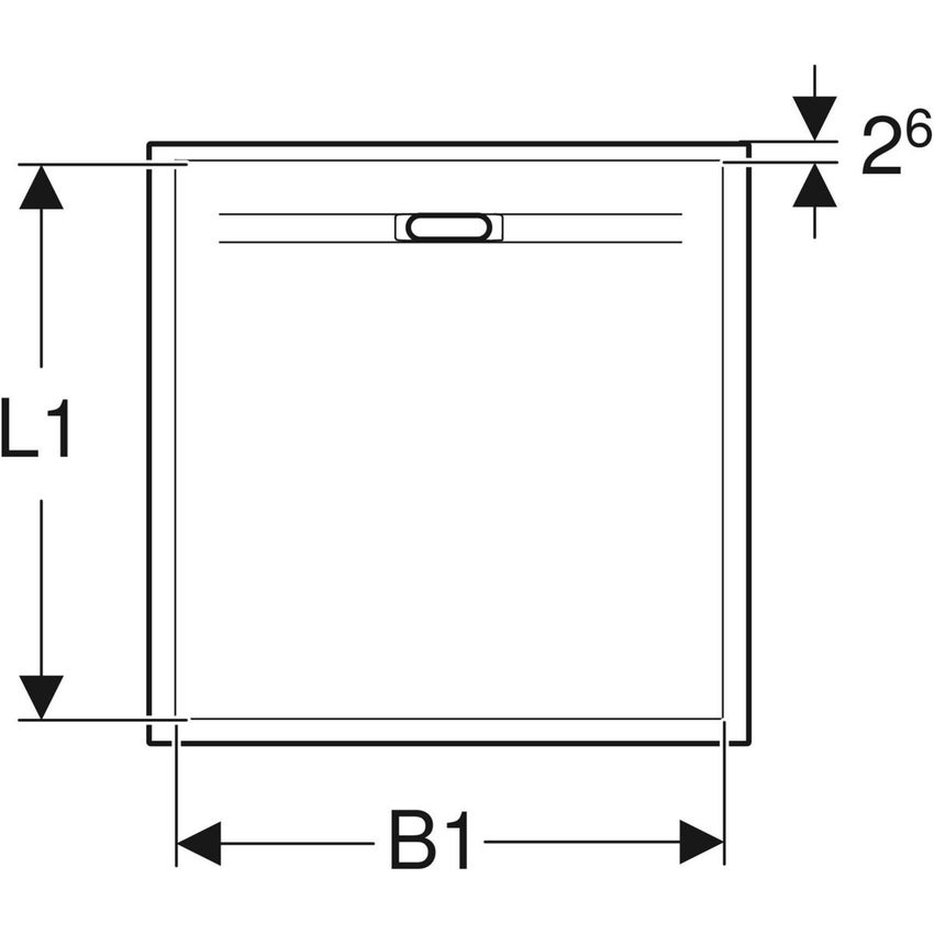 Immagine di Geberit SESTRA piatto doccia quadrato 90 cm, colore bianco finitura effetto pietra 550.250.00.2