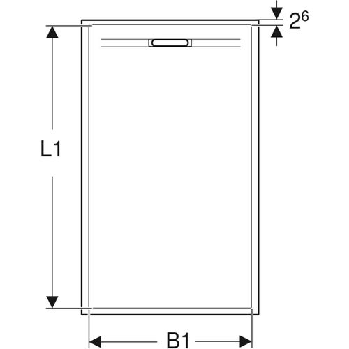 Immagine di Geberit SESTRA piatto doccia rettangolare L.90 P.100 cm, colore grigio finitura effetto pietra 550.263.00.2