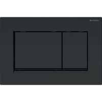 Immagine di Geberit SIGMA20 placca di comando per risciacquo a due quantità, placca e tasti nero finitura opaco, profili design colore nero 115.883.16.1