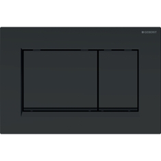 Immagine di Geberit SIGMA30 placca di comando per risciacquo a due quantità, placca e tasti nero finitura opaco, profili design colore nero 115.883.16.1