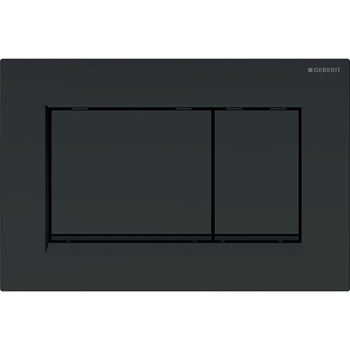 Immagine di Geberit SIGMA20 placca di comando per risciacquo a due quantità, placca e tasti nero finitura opaco, profili design colore nero 115.883.16.1