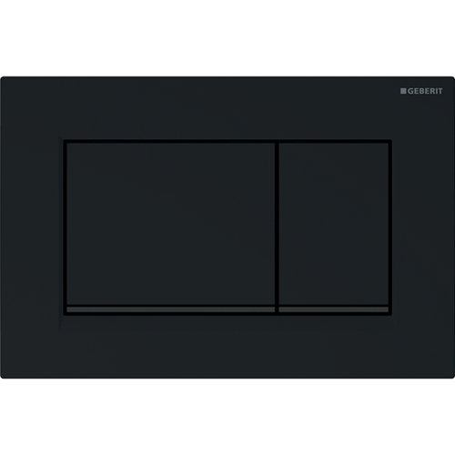Immagine di Geberit SIGMA20 placca di comando per risciacquo a due quantità, placca e tasti colore nero, profili design colore nero finitura opaco 115.883.DW.1