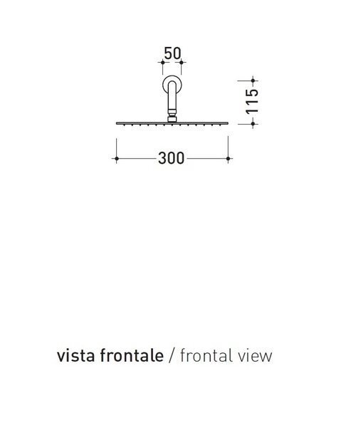 Immagine di Flaminia X1 soffione doccia Ø 30 cm completo di braccio, finitura acciaio spazzolato X13084