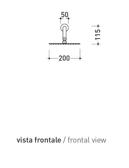 Immagine di Flaminia X1 soffione doccia Ø 20 cm, completo di braccio, finitura acciaio spazzolato X12084