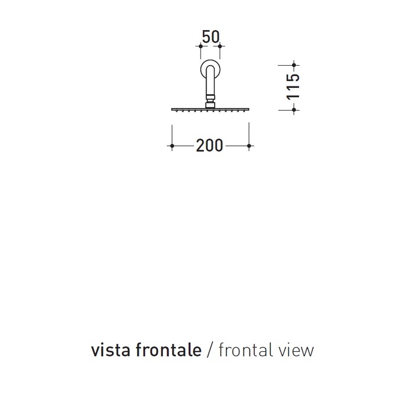 Immagine di Flaminia X1 soffione doccia Ø 20 cm, completo di braccio, finitura acciaio spazzolato X12084