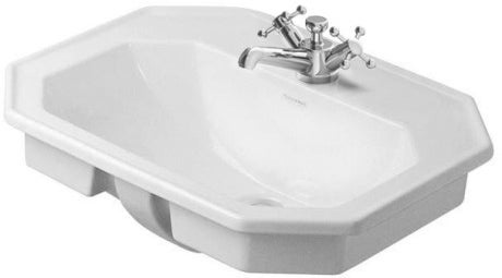 Immagine di Duravit 1930 lavabo da incasso 3 fori, per incasso soprapiano, con troppopieno e con bordo per rubinetteria, colore bianco 0476580030