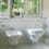 Immagine di Duravit 1930 set sanitari sospesi, vaso a cacciata, sedile con coperchio a chiusura rallentata, bidet con troppopieno, colore bianco finitura lucido 0182090000+0266100000