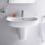Immagine di Duravit D-CODE lavabo 65 cm con troppopieno e bordo per rubinetteria, lato inferiore smaltato, colore bianco 2310650000
