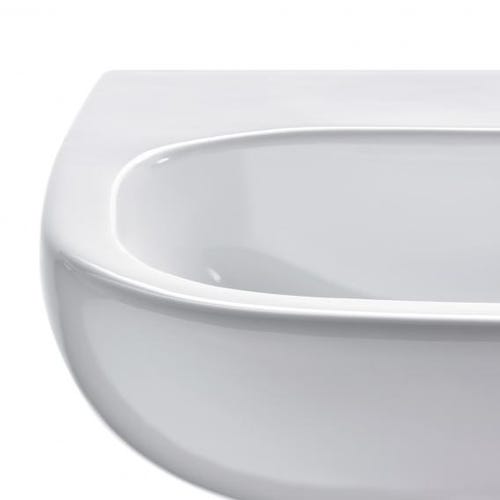Immagine di Duravit D-CODE lavabo 65 cm con troppopieno e bordo per rubinetteria, lato inferiore smaltato, colore bianco 2310650000