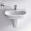 Immagine di Duravit D-CODE lavabo 55 cm con troppopieno e bordo per rubinetteria, lato inferiore smaltato, colore bianco 2310550000